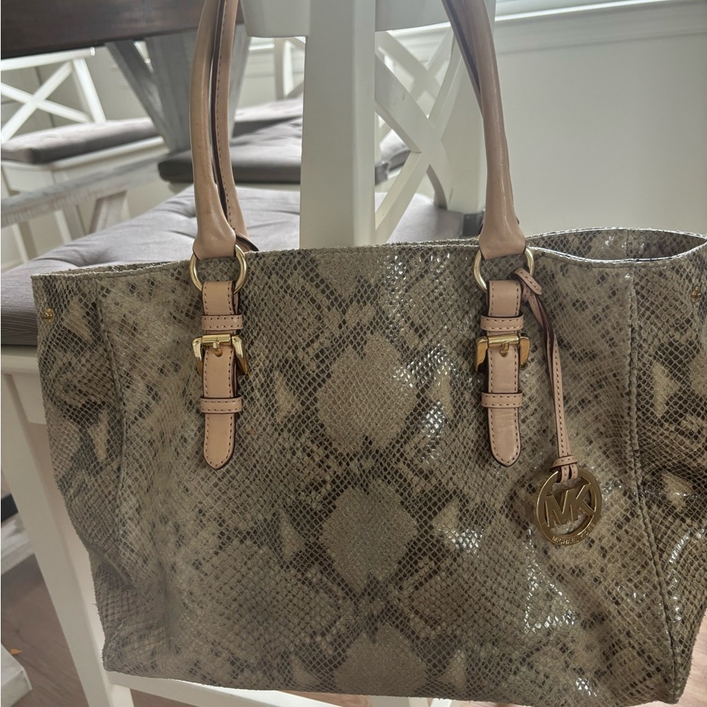 Michael Kors Leather python print bag